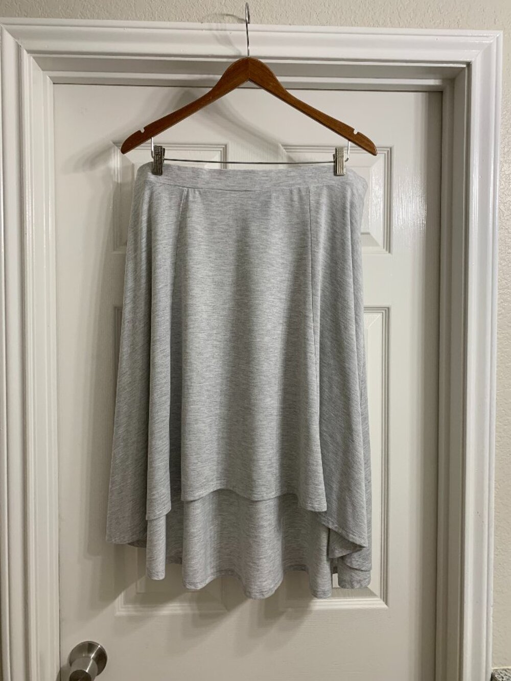 Faded Glory Women's Gray Heather Hi-Low Skirt, Size XL